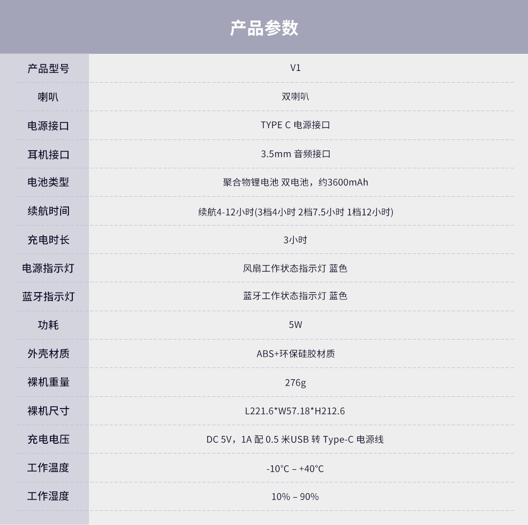 藍(lán)牙無葉掛脖風(fēng)扇